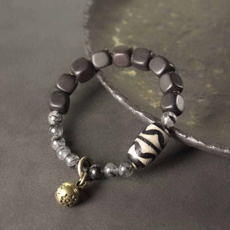 Clarity Weave | Black Rutilated Quartz Bracelet