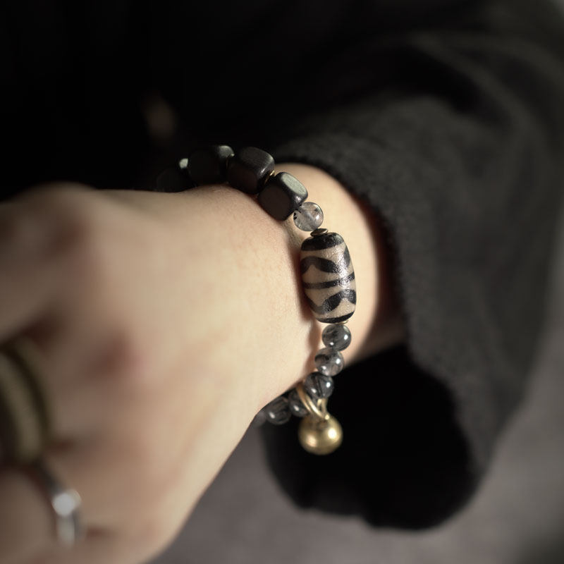 Clarity Weave | Black Rutilated Quartz Bracelet