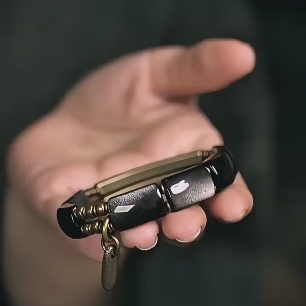 Resonance Silver Obsidian Bracelet