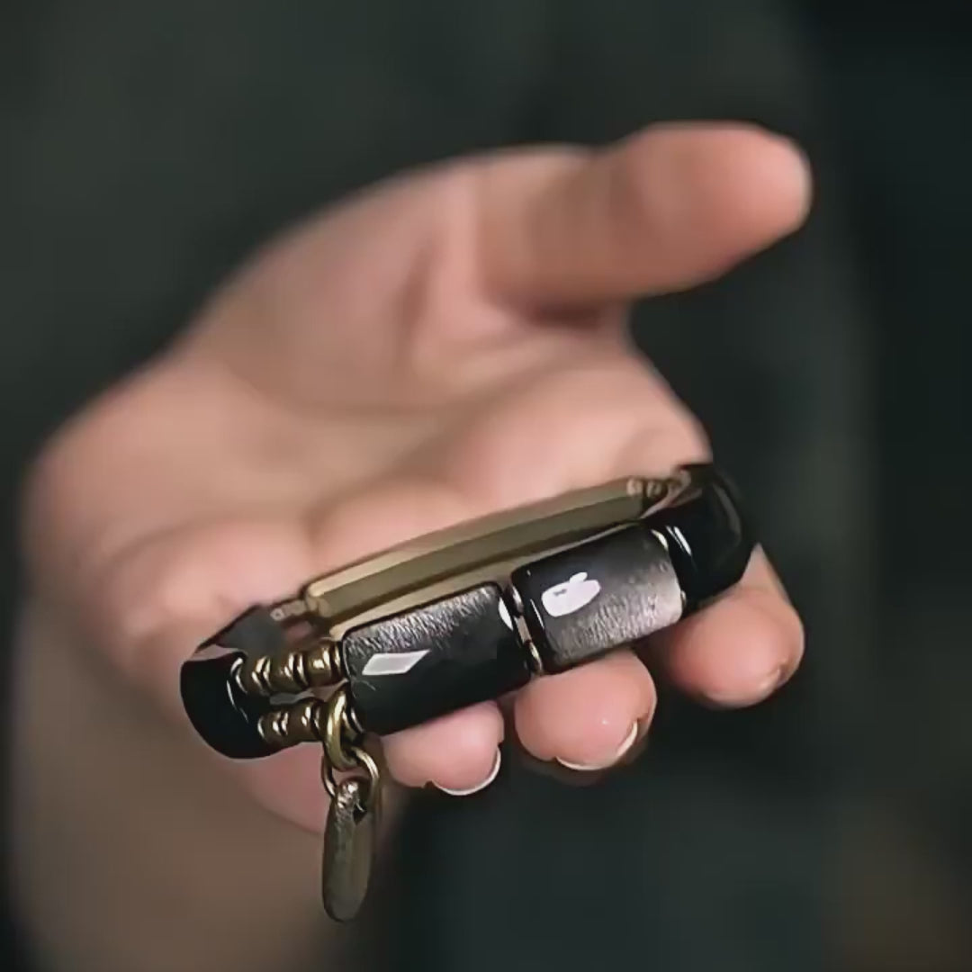 Resonance Silver Obsidian Bracelet