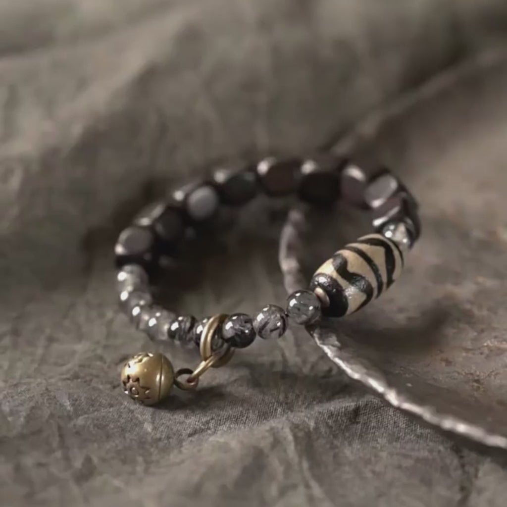Clarity Weave | Black Rutilated Quartz Bracelet