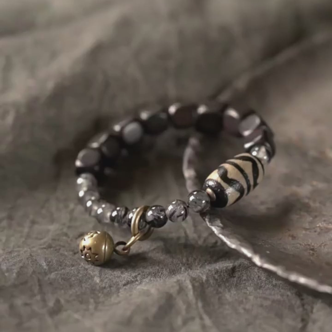 Clarity Weave | Black Rutilated Quartz Bracelet
