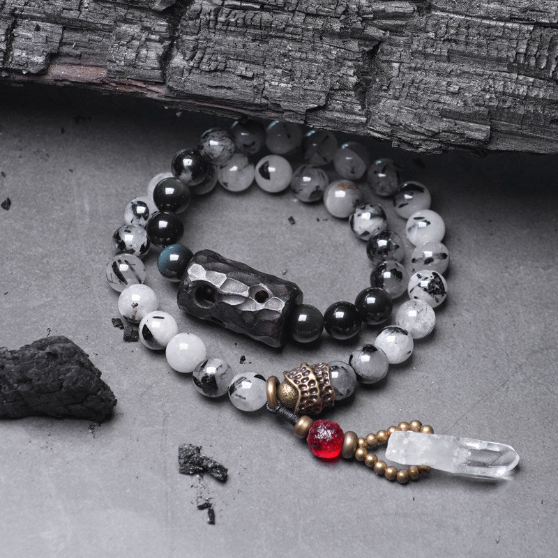 Clarity Weave | Black Rutilated Quartz Bracelet