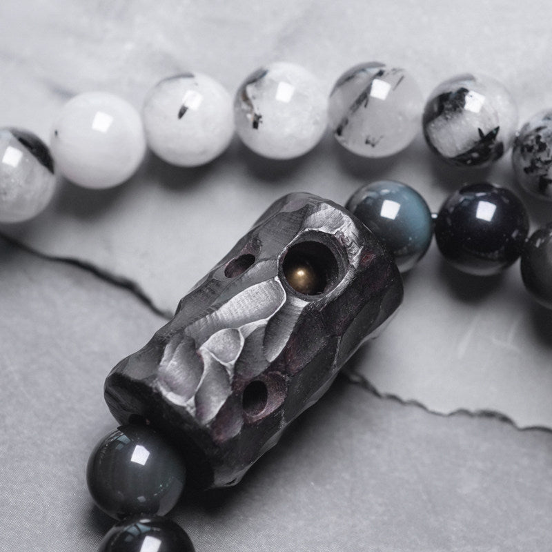 Clarity Weave | Black Rutilated Quartz Bracelet